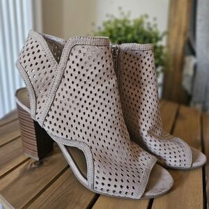 Circus by Sam Edelman Taupe Peep-Toe Heeled Boots